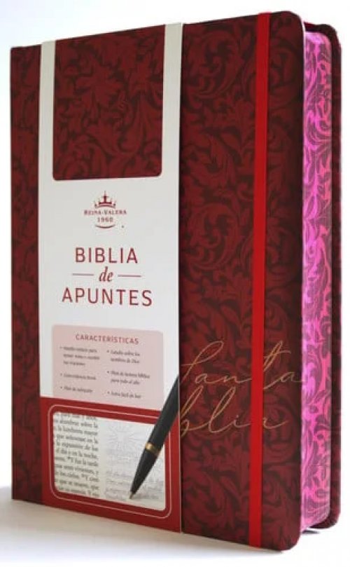 Biblia de Apuntes RVR 1960 Tapa Dura, Vino Tinto (Edición Cantos Pintados) / Spanish Journalling Bible RVR 1960 Hardcover Burgundy